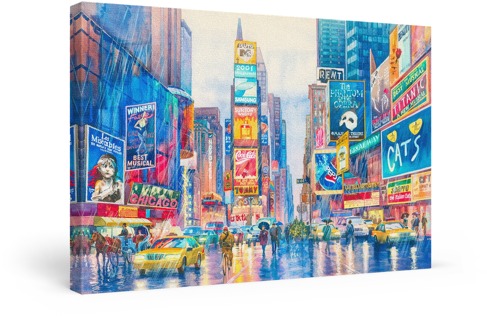 Stretched canvas times square